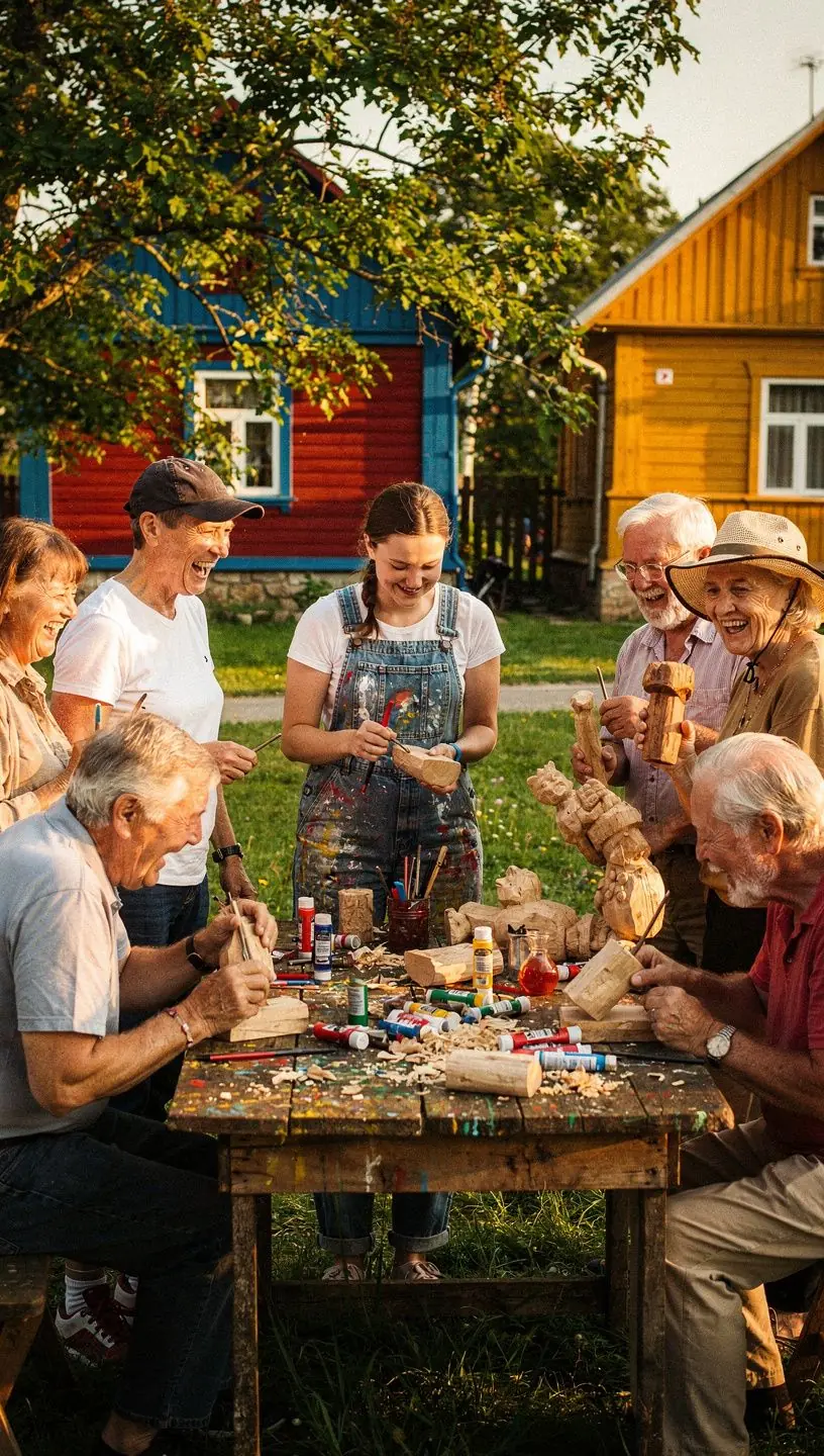 Väikelinna käsitöötöötuba, kus reisijad õpivad traditsioonilisi Eesti käsitöövõtteid.